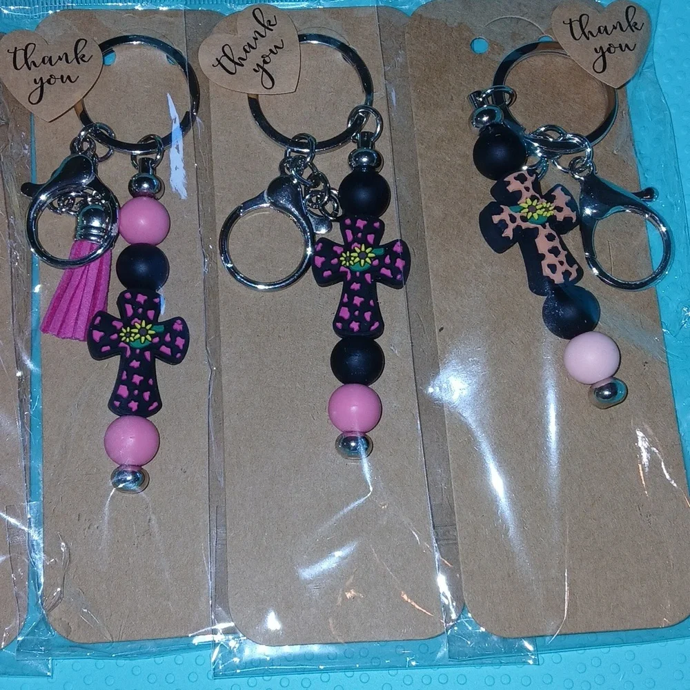 Colorful Cross Keychain Set - Picture 2 of 2